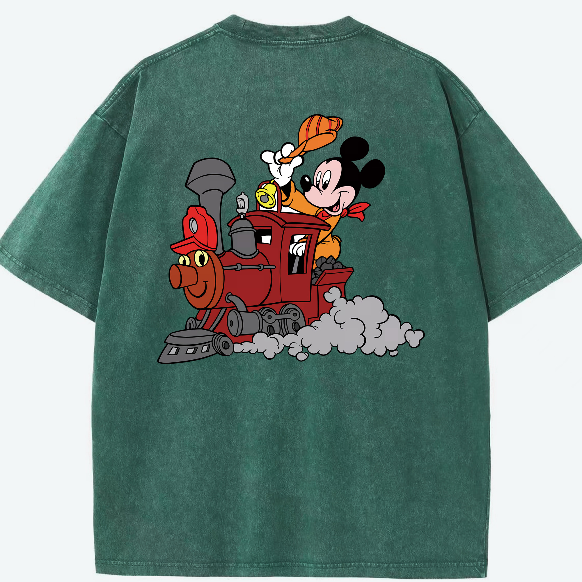 （画像用） ミッキーマウス Mickey Mouse 綿100% ヴィンテージ風 半袖Tシャツ（背面プリント）